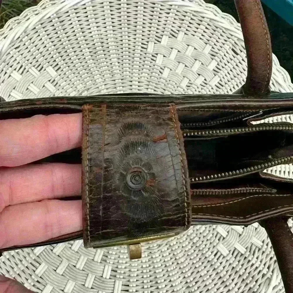 Vintage leather bag. Montabur. Hand made in Mexic.  tooled leather. Matador. 3D - Picture 8 of 13